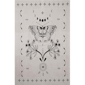 Black & White Butterfly Moon Tapestry by Zest For Life